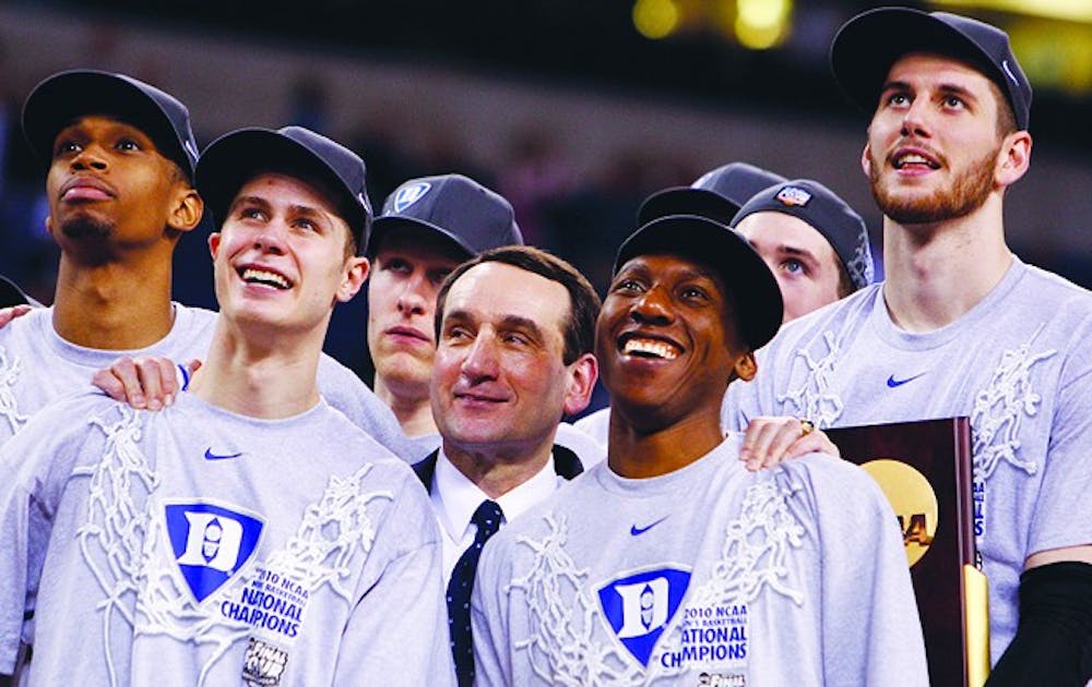 The Duke men’s basketball team won the 2010 NCAA national championships against Butler University.