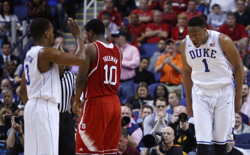 Freshman Jabari Parker led the way with 20 points on his 19th birthday as Duke knocked off N.C. State 75-67.