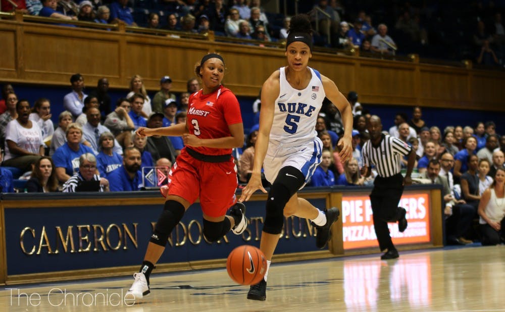 <p>Leaonna Odom carried the Blue Devils to victory Sunday.</p>