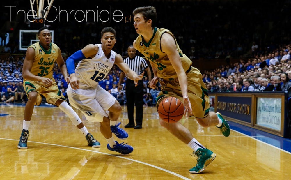 <p>Senior Steve Vasturia averaged 11.4 points per game a year ago and will be another crucial piece for the Fighting Irish this season.&nbsp;</p>