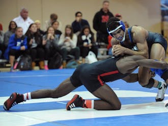 Redshirt senior Immanuel Kerr-Brown came away from the weekend's duals a perfect 2-0.