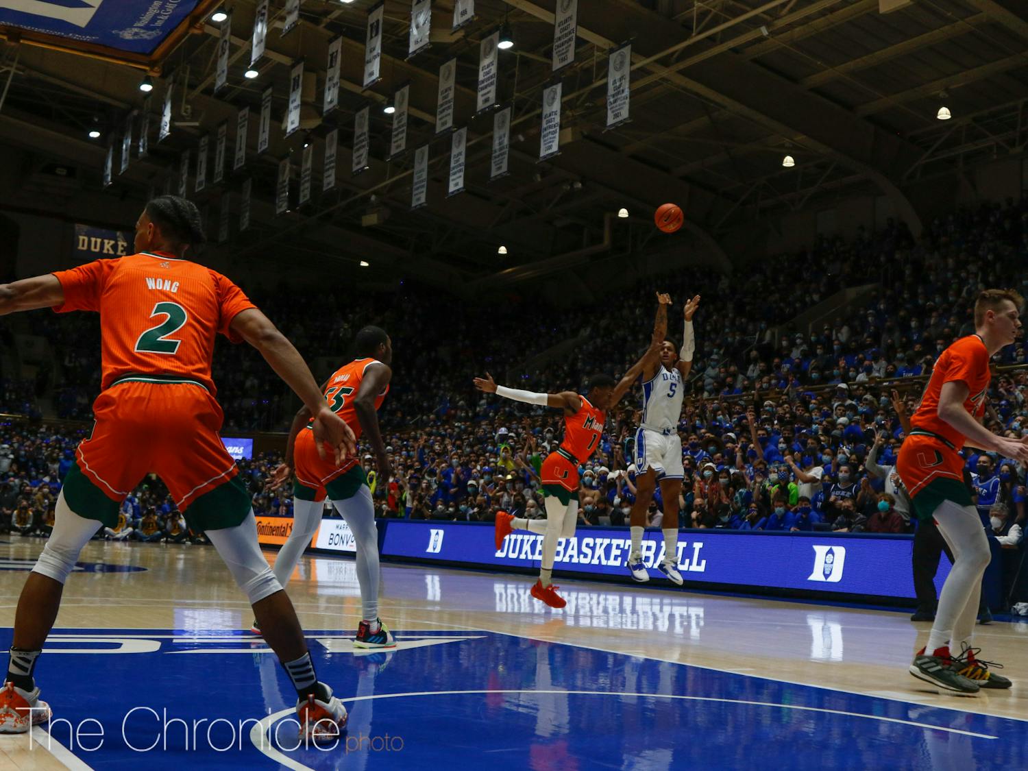 Paolo Banchero led all scorers with 20 points in Duke's loss to Miami.