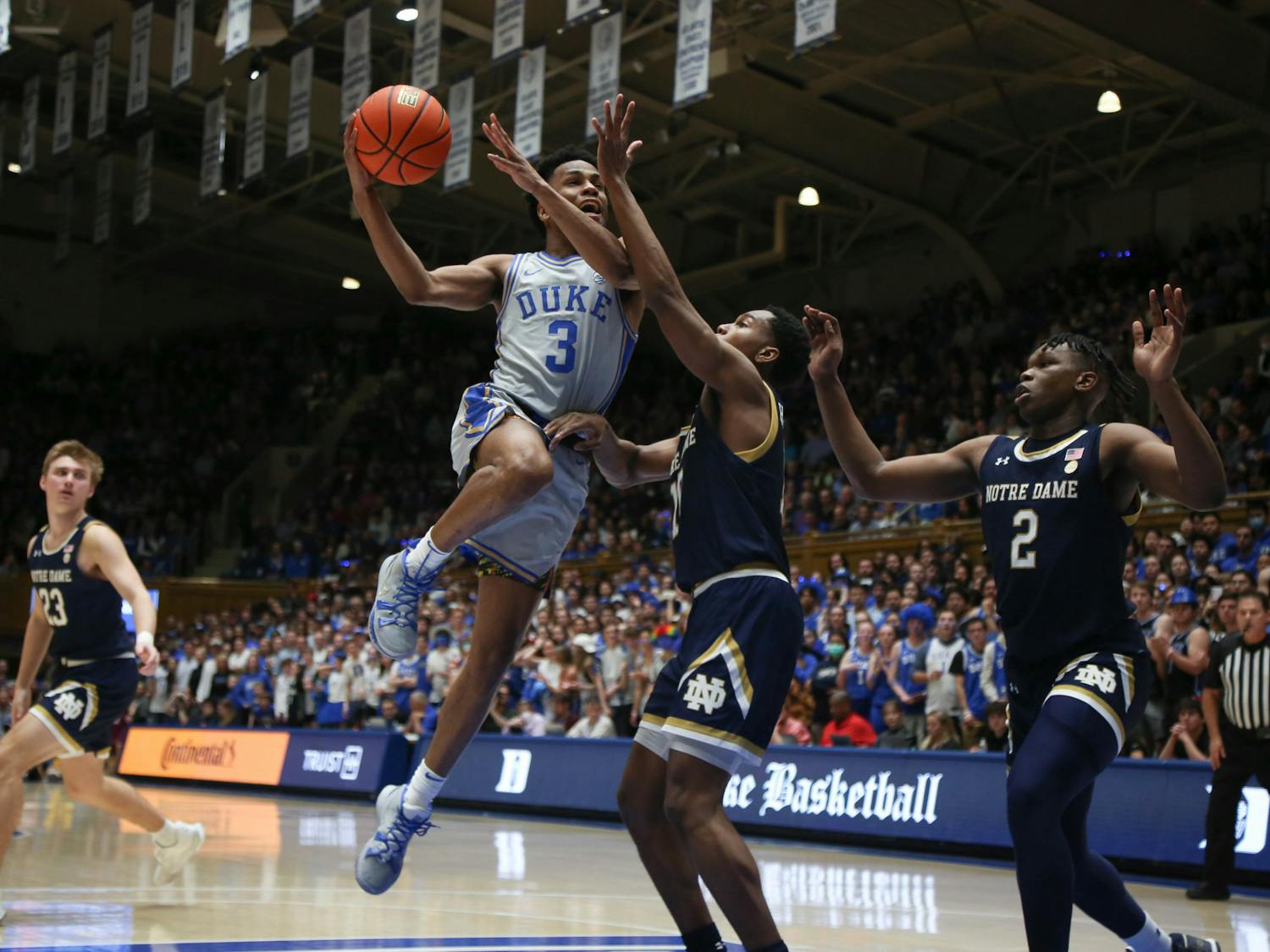 Jeremy Roach in the first half of Duke's win against Notre Dame.