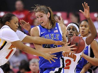 Allison Vernerey was a bright spot in a sluggish Duke offense, scoring 12 points and grabbing four rebounds.