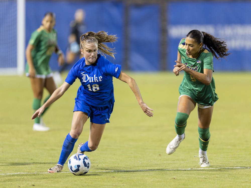 Graduate student Hannah Bebar collected her first brace as a Blue Devil in critical win against North Carolina.