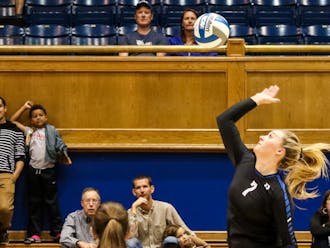 Sophomore middle blocker Leah Meyer has increased her block production in recent weeks as the Blue Devils have become one of the best defenses in the ACC.