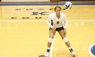 Rachael Moss had 10 kills Saturday in leading Duke to a 3-0 win over Maryland.