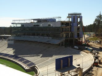 Blue Devil Tower will open for Duke’s home opener Sept. 3 against N.C. Central, the centerpiece of a massive renovation project at Wallace Wade Stadium.