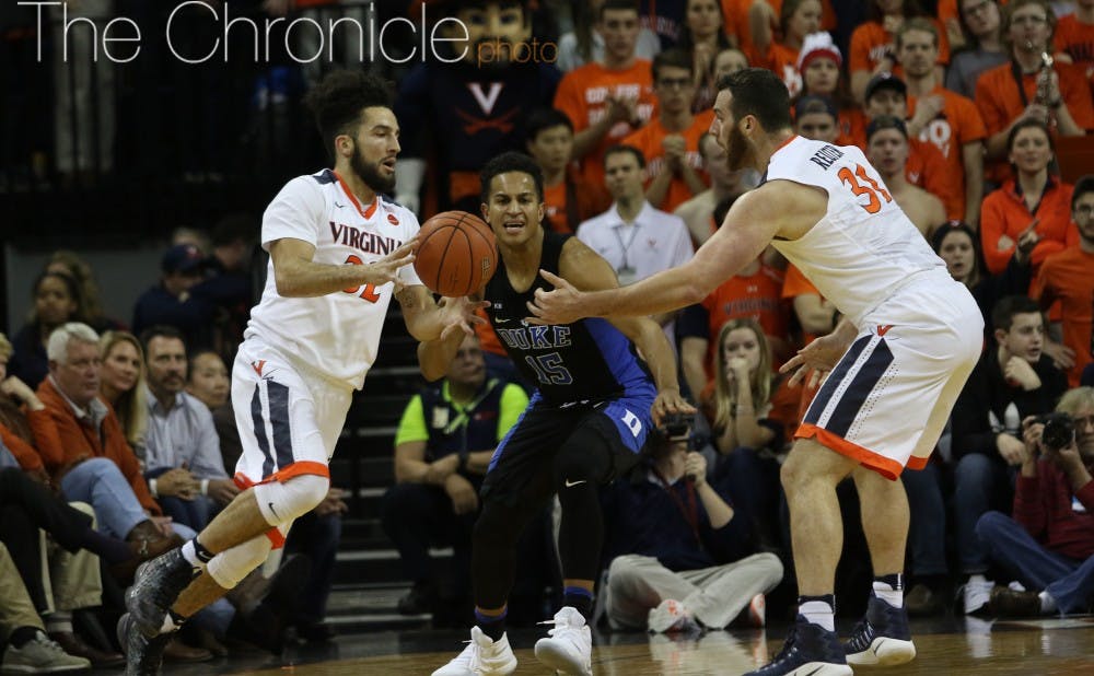 Virginia star London Perrantes went just 4-of-11 from the field and was limited to two assists.&nbsp;
