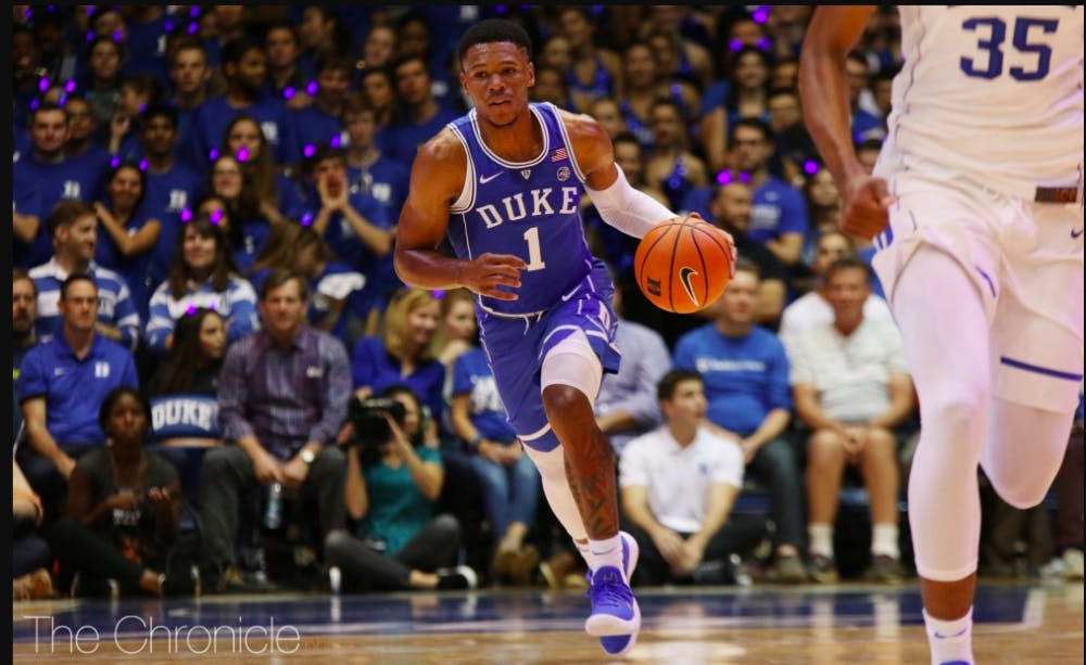 <p>Trevon Duval will miss Duke's final exhibition vs. Bowie State Saturday afternoon after the freshman was suspended.</p>