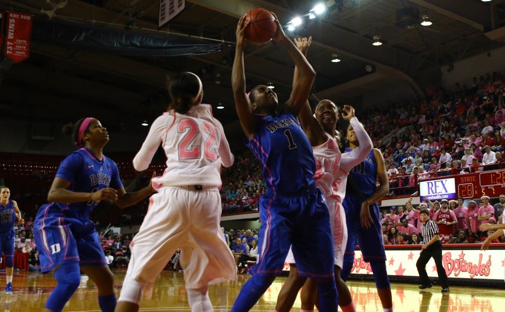In the Blue Devils' past two games—both road losses—senior Elizabeth Williams has combined for 37 points, 19 rebounds, two blocks and three steals.