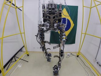 The finalized exoskeleton designed by Dr. Miguel Nicolelis and his Walk Again Project.