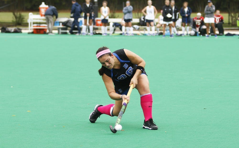 <p>Sophomore Alyssa Chillano recorded her first goals of the season—and the first hat trick of her career—to lead the Duke offense in a 7-0 win Sunday against Longwood.</p>