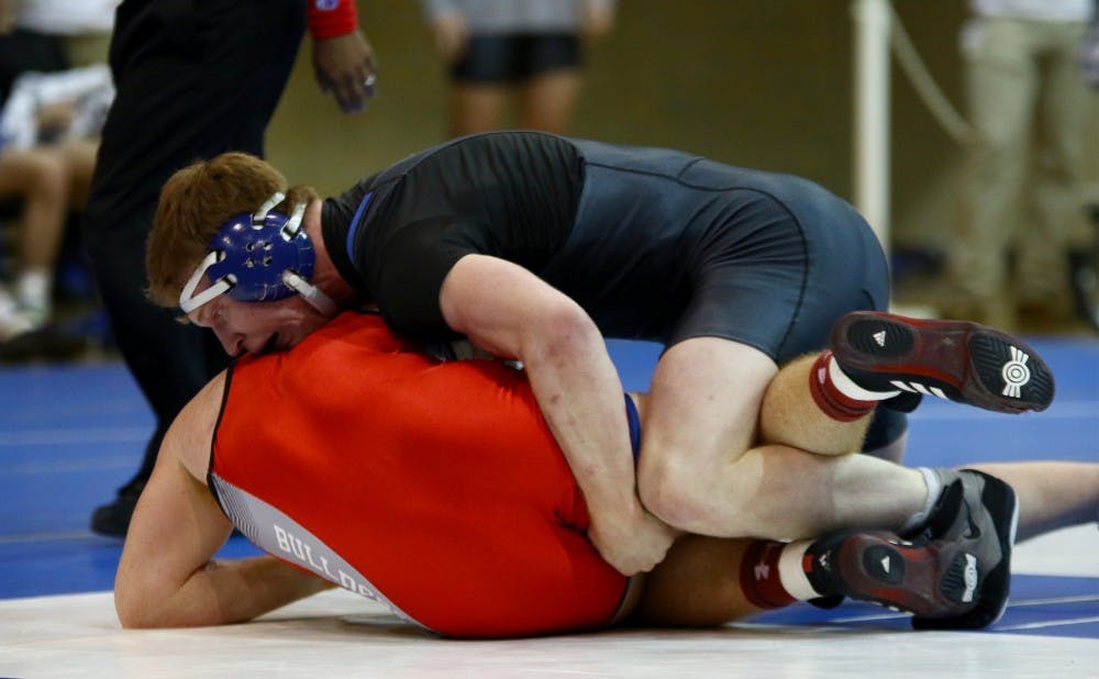 <p>Redshirt senior Conner Hartmann is the defending conference title-holder&nbsp;at 197 pounds and enters the ACC championships with the No. 1 seed.</p>