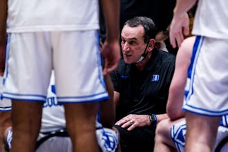 Coach K said it was "tough to explain" some of his team's turnovers Saturday.
