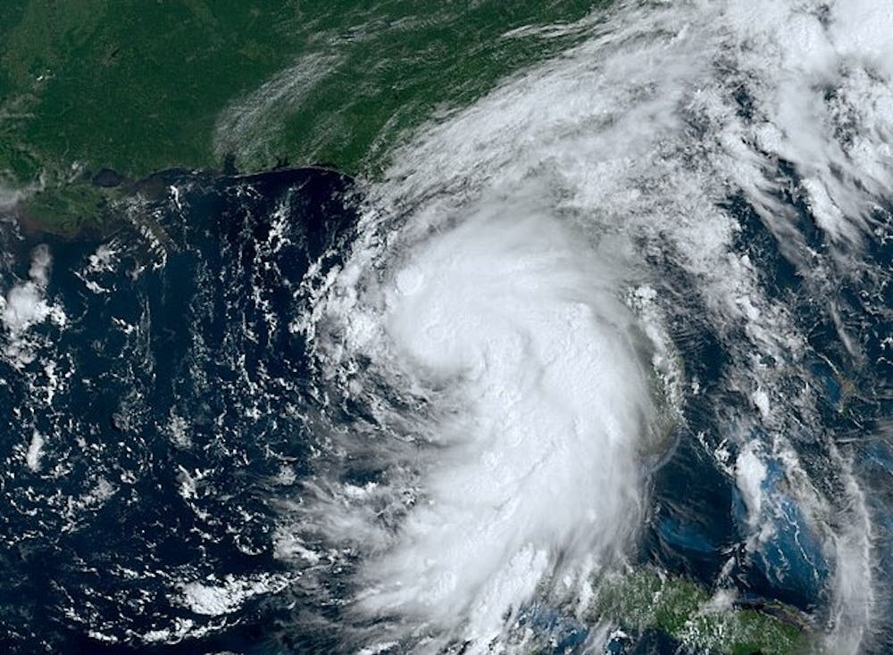 Tropical Storm Debby off the coast of western Florida on the morning of Aug. 4.