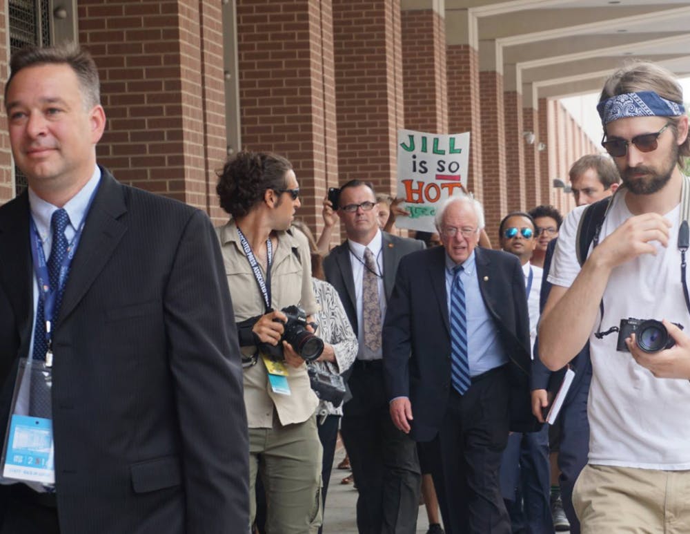 <p>Days three and four of the Democratic National Convention featured protestors in support of Bernie Sanders.&nbsp;</p>