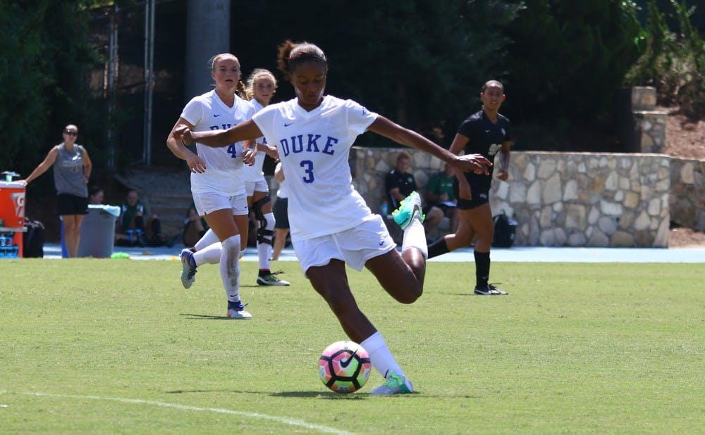 <p>Imani Dorsey contributed to Duke's torrid 12-goal effort in the UNC Nike Classic this weekend with a goal in each contest.</p>