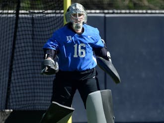 Junior goalie Piper Hampsch starred in Duke's opening weekend sweep.