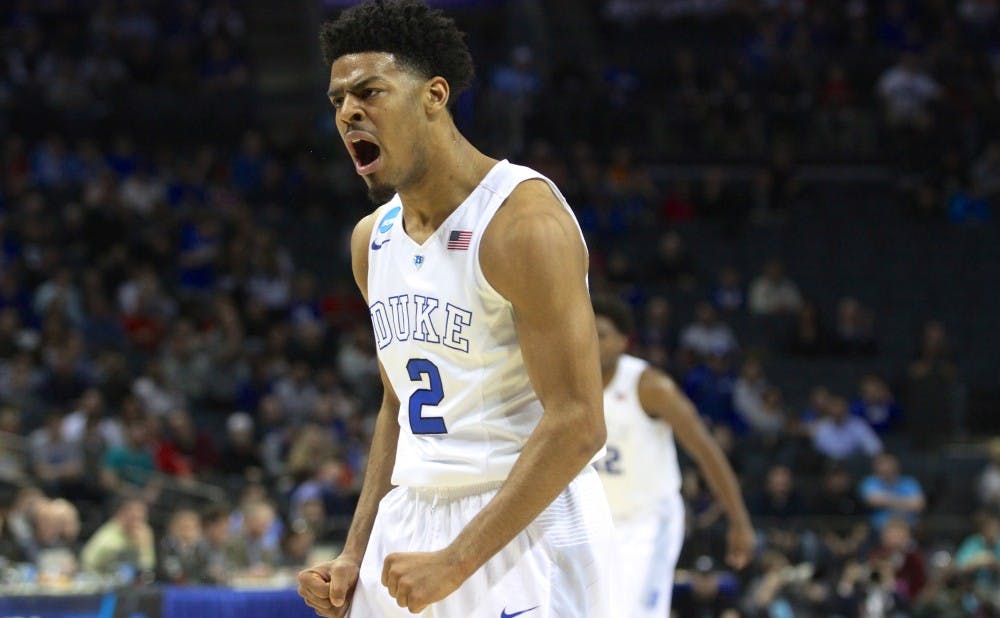 Quinn Cook scored 16 first-half points as Duke raced out to a big lead against Robert Morris.