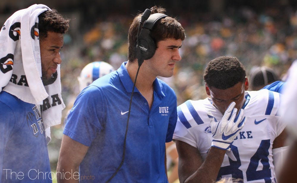 Daniel Jones missed just two games despite suffering a fractured clavicle against Northwestern earlier this year.