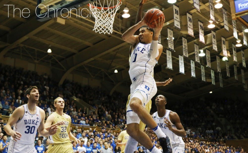 <p>If Duke starts a small lineup Tuesday, Jayson Tatum could spend a lot of time defending athletic 6-foot-10 forward Jonathan Isaac.</p>