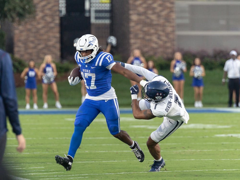 Star Thomas recorded a season-high 122 rushing yards for the Blue Devils. 