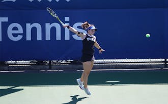 Fueled by Samantha Harris' first win of the spring against a ranked opponent and Christina Makarova's match-clinching victory, the Blue Devils took down No. 13 Miami Sunday.