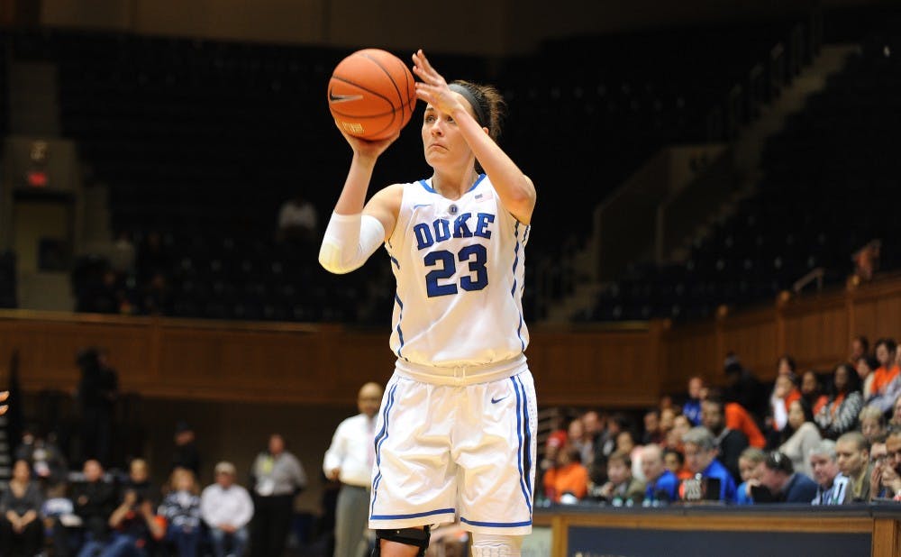 Redshirt freshman Rebecca Greenwell hit four 3-pointers as the Blue Devils knocked down nine triples on the night, a season-best.
