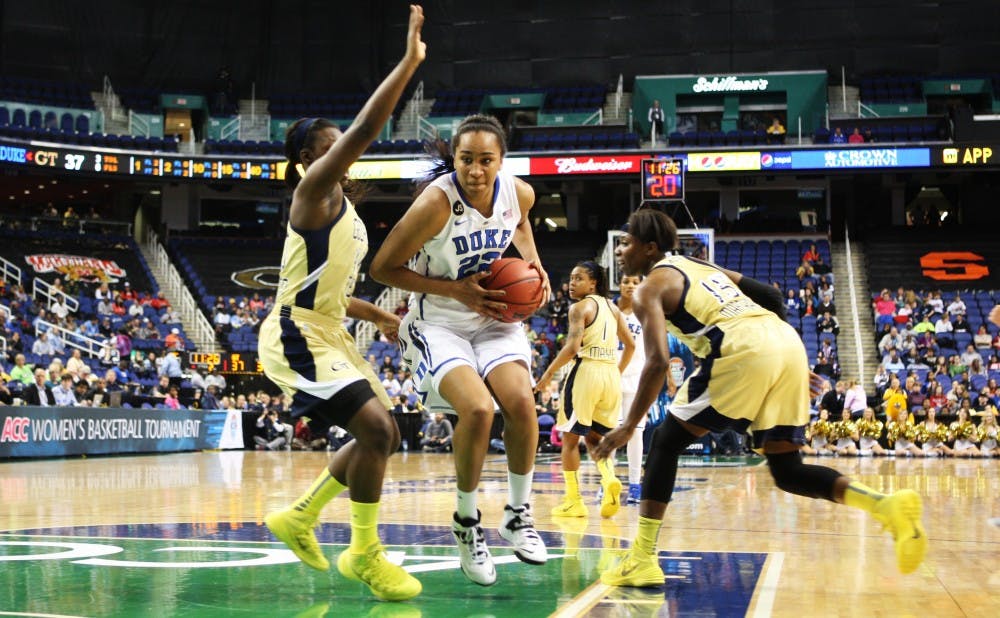 Freshman Oderah Chidom scored eight points and grabbed 13 rebounds in Duke's ACC quarterfinal victory against Georgia Tech.
