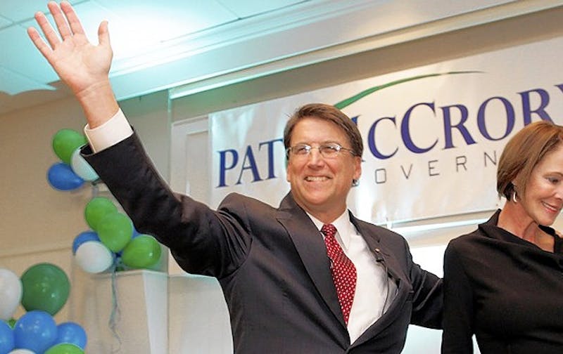 Pat McCrory, former mayor of Charlotte, will become the first Republican governor of North Carolina in 20 years.