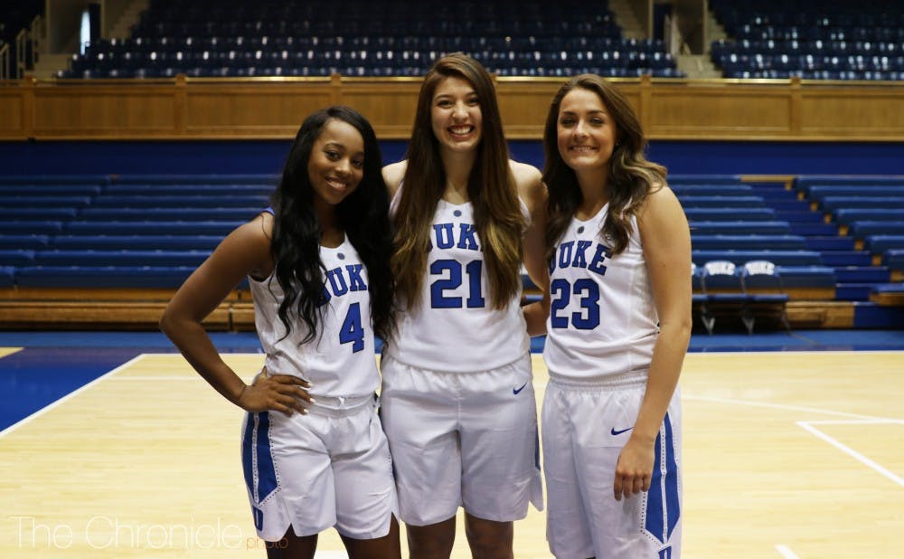Lexie Brown, Bego Faz Davalos and Rebecca Greenwell are classmates in the Master of Management Studies program at the Fuqua School of Business.