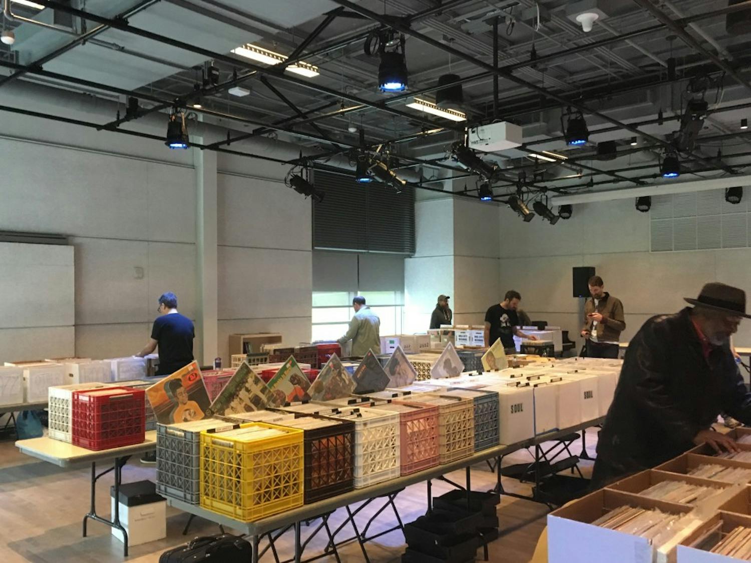 WXDU’s series of record fairs has been running since 2005. Last year’s Fall Record Fair, pictured, was the first held in the Rubenstein Arts Center.