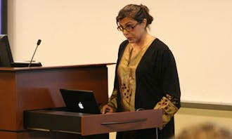 Negar Mottahedeh, associate professor of literature, emphasizes the importance of social media in Iran during its post-election turmoil earlier this year. Mottahedeh spoke as a part of the “Witnessing Iran” event Wednesday.
