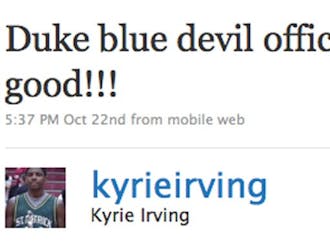 Kyrie Irving tweets about joining the Blue Devils after committing to Duke Oct. 22.
