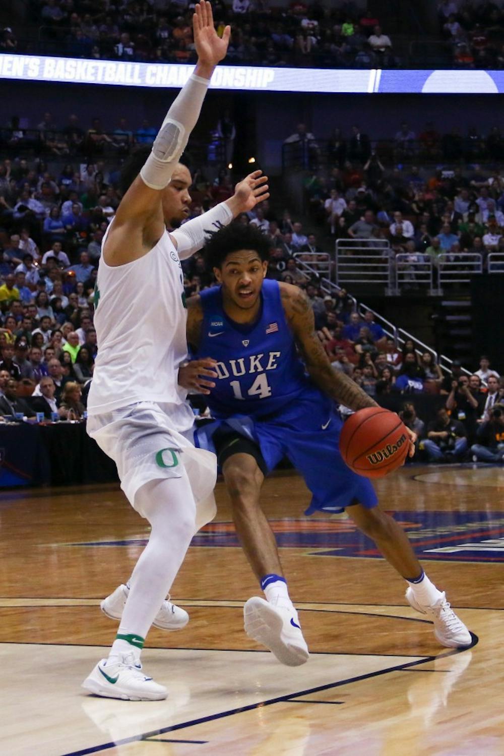 Freshman Brandon Ingram was the only Blue Devil to develop any sort of rhythm Thursday, finishing with 24 to lead all scorers.