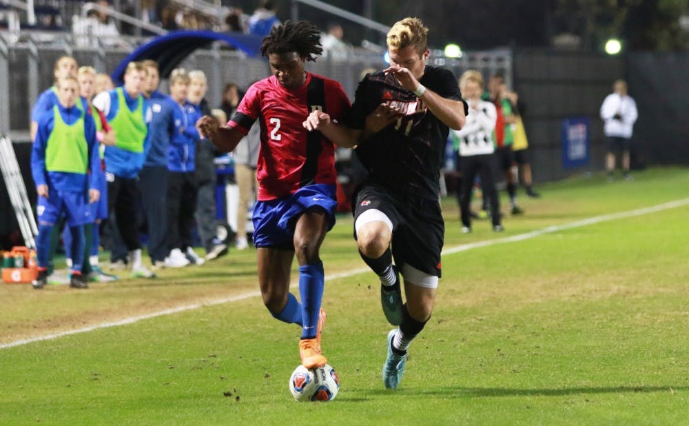 <p>Carter Manley and Duke’s defense allowed two goals in the preseason and hope to stay steady in regular season play.</p>