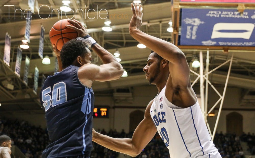 Freshman Marques Bolden and the Blue Devils finished with eight blocks Saturday, using their length to overwhelm Maine.&nbsp;