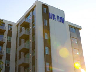 Duke acquired space in June in the Blue Light apartments near East Campus, part of an effort to reduce density in campus housing during the COVID-19 pandemic.