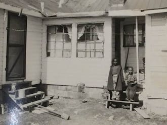 A Black family's home in 1953. Courtesy of Rencher Nicholas Harris Papers, David M. Rubenstein Rare Book &amp; Manuscript Library, Duke University.