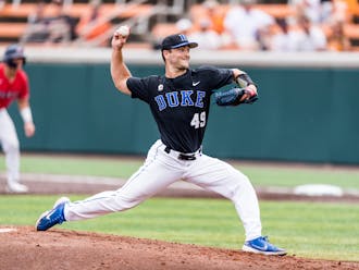 Graduate student Richard Brereton was one of three Blue Devil pitchers to take the mound in the first inning.