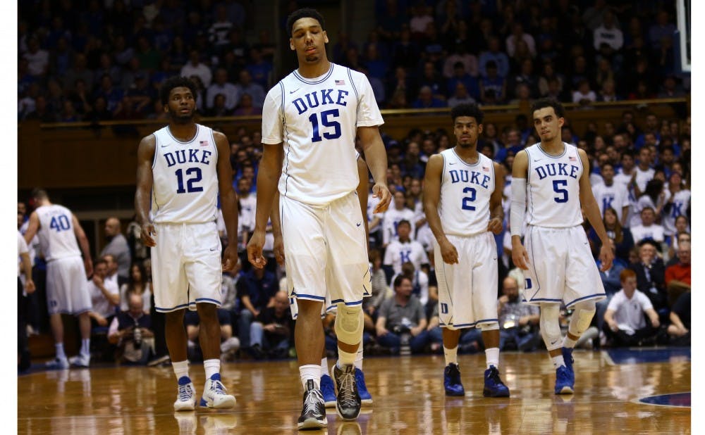 Duke's freshman quartet of Jahlil Okafor, Tyus Jones, Justise Winslow and Grayson Allen (not pictured) will all make their debut appearance in college basketball's most famous rivalry Wednesday.