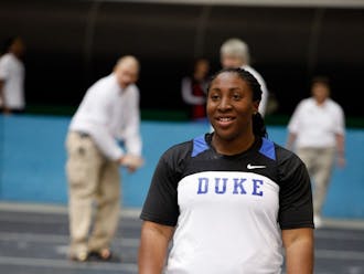 Michelle Anumba broke her own school record in the shot put while taking third place at the Armory Collegiate Invitational in New York