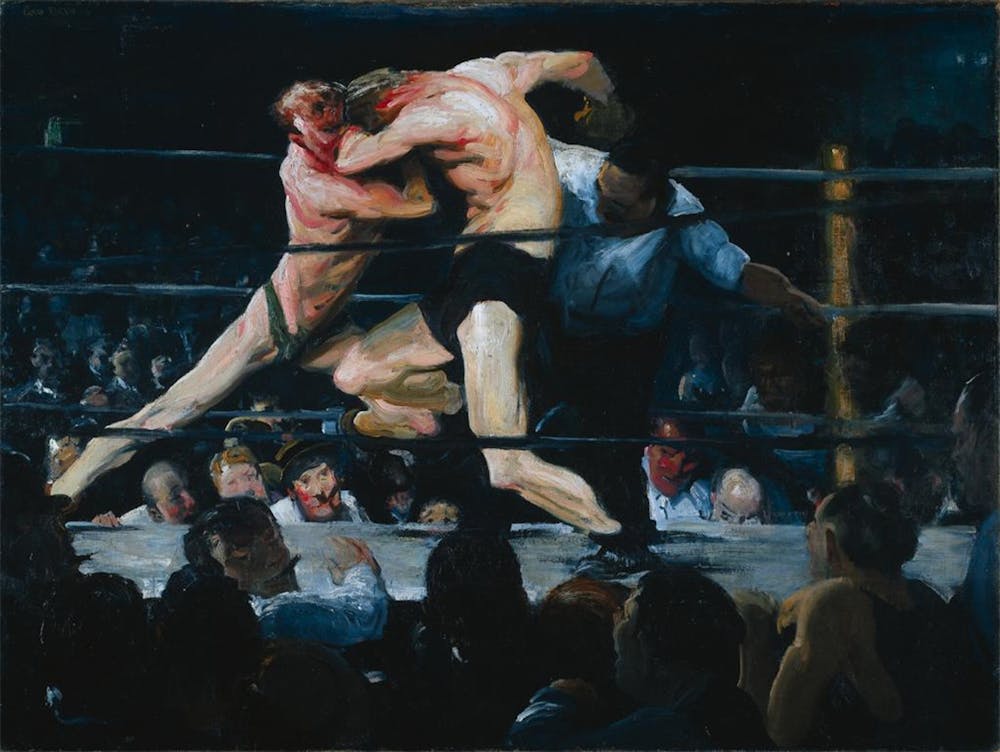 <p>“Stag at Sharkey’s” is a 1909 oil painting by George Wesley Bellows.</p>