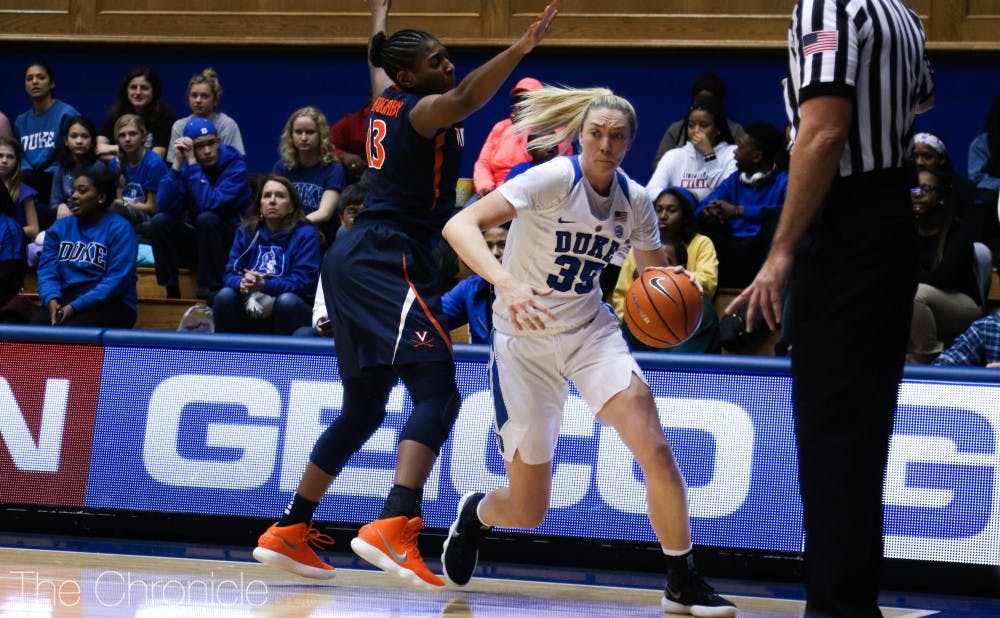 Erin Mathias scored in double figures to lead a balanced effort for Duke.