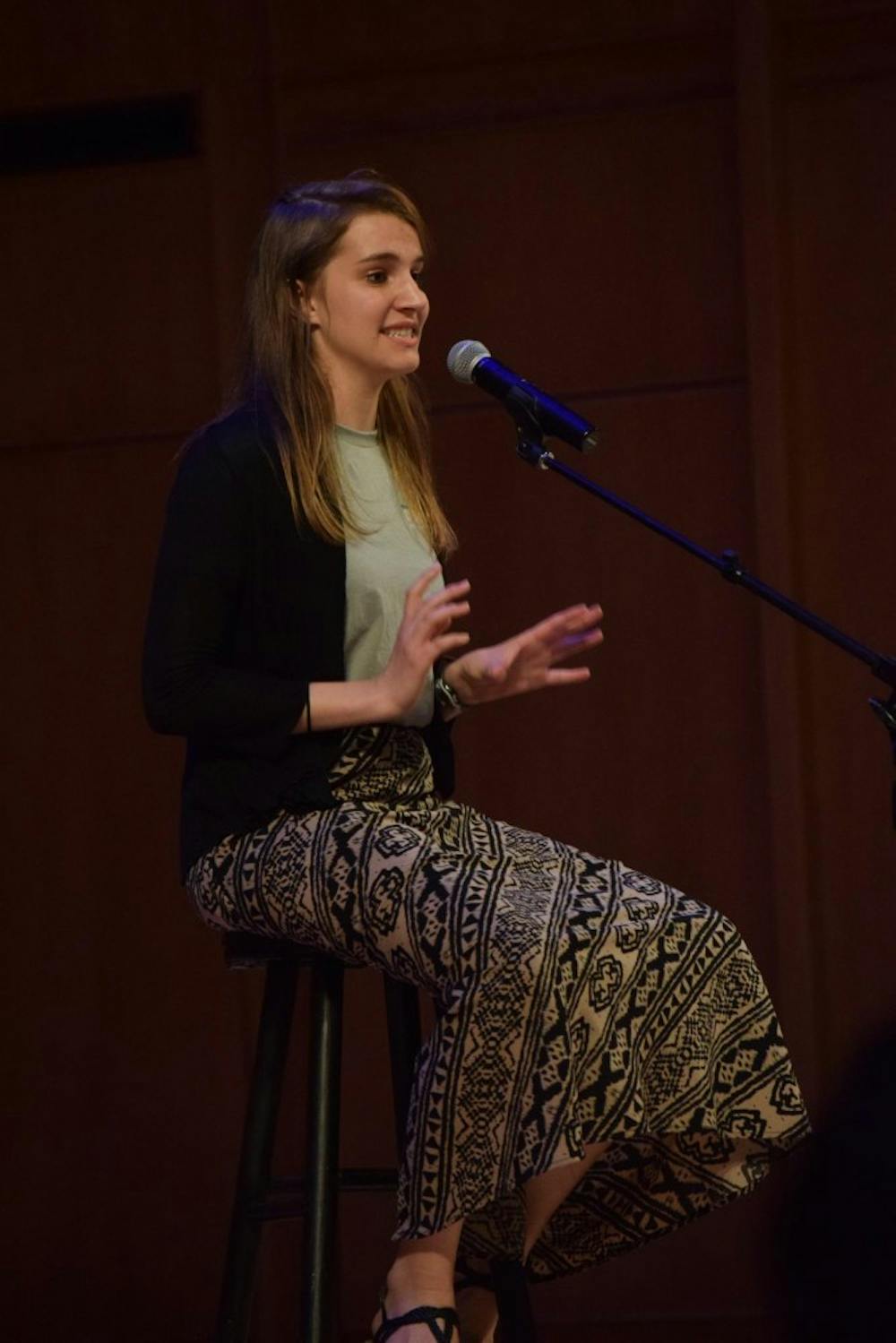 <p>From anxious outsider to confident community member, Duke rising&nbsp;senior&nbsp;Jenna Peters&nbsp;shared a story of transformation and acceptance &mdash; and a little dancing.</p>