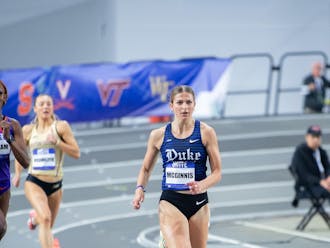 Sophomore Megan McGinnis qualified four times — two individual and two relays — for the NCAA Outdoor Championship meet. 