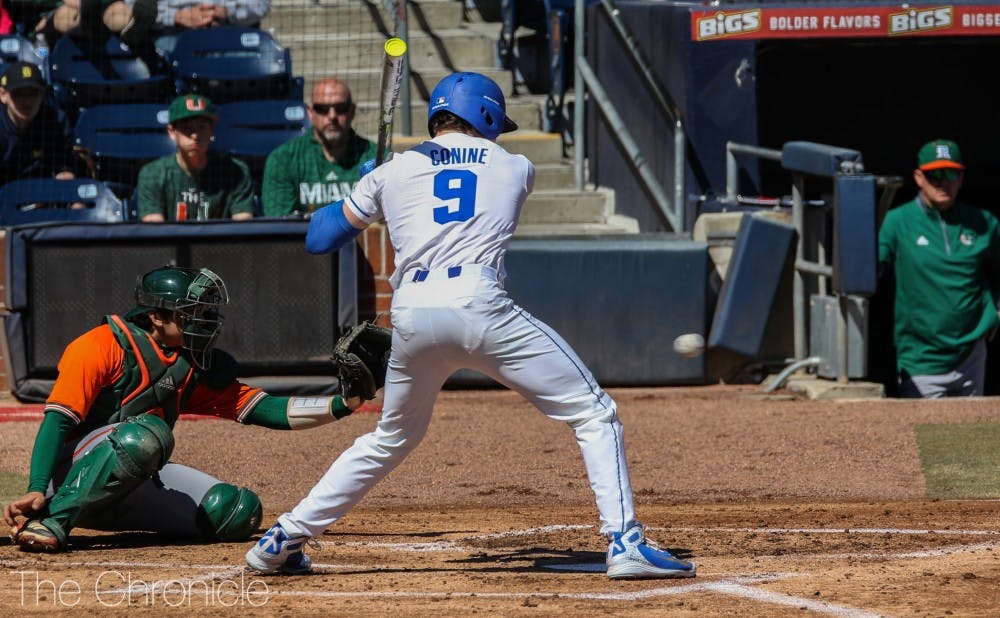 Griffin Conine launched two home runs in Saturday's regular season finale.