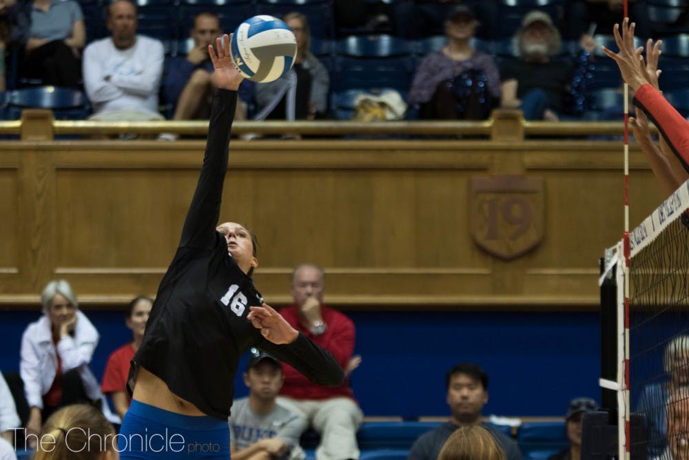 Cadie Bates had a career-high 32 digs against Notre Dame and added 17 kills.