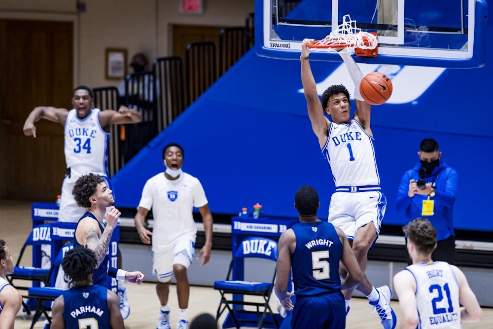 Jalen Johnson's explosive ability has the potential to ignite Duke's offense at any moment.